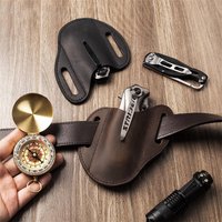 Genuine Leather Case For Folding Knife Holder Vintage PU Knife Sheath Belt Loop Outdoor Hunting Tactical EDC Knives Holster