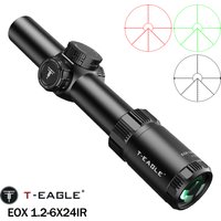Tactical EOX1.2-6 X24 IR Optical Rifle Scope Red/Green Illuminated Adjustable Shooting Riflescope Hunting Telescopic Sight