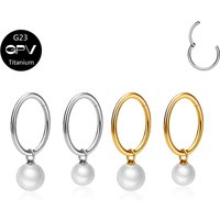 1/10PCS ASTM G23 Titanium Pearl Pendant Earrings Classic Women's Fashion Perforated Jewelry Closed Loop Nose Ring