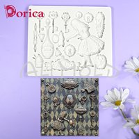 Princess's keys Embossed Design Fondant Silicone Mold Sugarcraft Chocolate Cake Mould DIY Resin Clay Model Home Decorating Tools