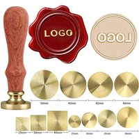 Personalizowany stempel do wosku z mosiądzu z własnym LOGO, okrągła/kwadratowa głowica do wosku 25/30/40/50mm do dekoracji zaproszeń ślubnych i pieczęci.