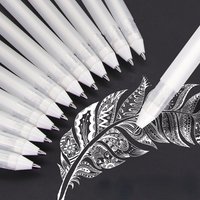 White Fine Tip 2pcs Gel Pen - Sketching Highlight Marker for Artists, Black Papers, Drawing, Design, Illustration, Art Supplies