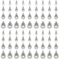 20pcs Waterdrop Shaped Faux Pearl Charms with Bail Connector Pendants For DIY Jewelry Bracelet Necklace Earring Making