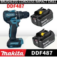 Makita DDF487 10mm brushless household 18V lithium-ion charging impact drill,high torque electric screwdriver Makita 18V Battery