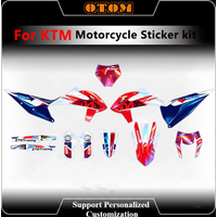 Zestaw naklejek graficznych na motocykl KTM 2011-2024 EXC EXCF XCW SX SXF XCF, możliwość personalizacji, holograficzne tło.