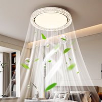 2026 New Bladeless Ceiling Fan Light, Modern Minimalist Acrylic Invisible Fan Lamp for Bedroom & Dining Room