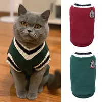 Pet Jacket Outfits Cat Solid Costume Autumn Winter Christmas Sweater for Small Dogs Kitten Pullover Puppy Vest Clothes Kitty
