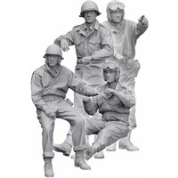 1/35 Scale Die-Cast Resin Figure Model Kit WWII US Tank Crew Set 4 Figures Unassembled and Unpainted