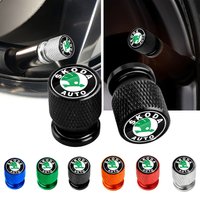 Car Tire Valve Stems Cap Aluminum Tyre Wheel Stem Air Valve Cover Airdust For Skoda Octavia Fabia Kamiq Kapoq Rapid SCALA Superb