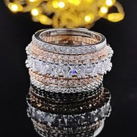 Ensembles de matiques de fiançailles empilées pour femmes, bande de mode, documents en or rose, mariage, nouvelle arrivée, R5899, 4 pièces, 2023