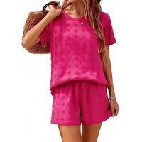 2026 Women's Loose Short Sleeve T-shirt and Shorts Set, Spring and Summer Casual Outfit
