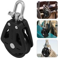 Stainless Steel Nylon Sailboat Pulley Block Lifting Swivel Single Crane Pulley For Boating Marine Accessories High Load Bearing