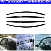 4 pièces de déflecteurs de pluie pour vitres de voiture, pour Tesla Model Y / Juniper 2021-2026, pare-soleil latéraux pour vitres