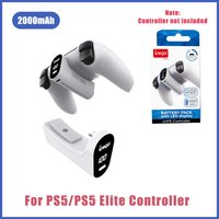 For PS5 Controller 2000mAh USB Type C Battery LED Display Play and Charge Kit For PS5/PS5 Elite Controller Gaming Accessories