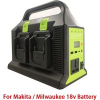 For Makita Milwaukee 18V Battery 300W Sine Wave Inverter To AC 110V 220V USB PD3.0 Tpye-C Power Bank Converter With Led Light