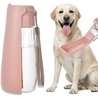 550ml Foldable Dog Water Bottle Leak-Proof Pet Travel Dispenser with Wide Bowl for Small Large Dogs Cat Outdoor Walking BPA Free
