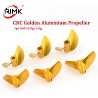 4.76mm 3/16'' CNC Golden 2 Blades Aluminium Propeller Left/Right D38/40/41/42/43/44/45/46mm for RC Shrimp Boat Cat Boat(1PCS)