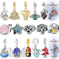 Charms 925 Sterling Silver Pendant Beads Fit Bracelet Necklace Diy Starry Sky Snail Tree Firefly Woman Jewelry