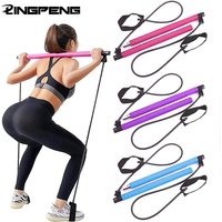 Combinaison de barre de Pilates multifonctionnelle, barre de Fitness, Yoga, Expansion de la poitrine, corde de Tension, entraîneur arrière, corde élastique, ceinture d'étirement
