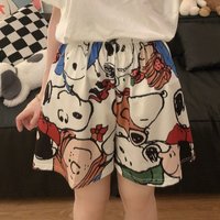 Anime Snoopy Pattern Short Sleeper Pants Casual Loose Large Sleeper Pants Kawaii Cartoon Home Pants