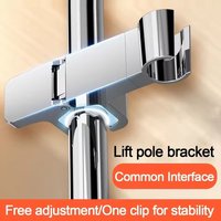 Universal Shower Head Holder Adjustable Shower Holder Clamp Showerhead Rail Slide Bracket Bathroom Accessories 360° Rotation