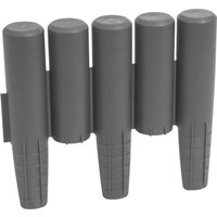 skTaylor & Brown Palisade Lawn Edge Plant Border Path Garden Edging Fencing Plastic (1 Set of 8 (2.2m), Grey)a
