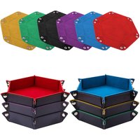Hexagonal flannel dice tray foldable storage box PU game tray desktop storage box jewelry tray
