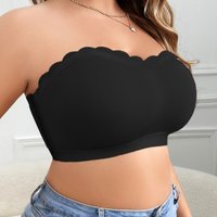 Solid color simple strapless side buckle tube top large size thin style without chest pad without steel ring underwear cw93295