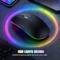 Wireless Bluetooth-compatible Mouse 2.4G Dual Modes RGB Rechargeable Ergonomic Silent Click Mouse For PC iPad Laptop PC Computer