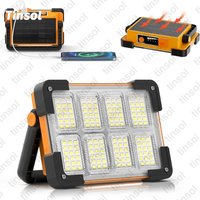 2026 Rechargeable Solar Flood Light Outdoor Portable LED Reflector Spotlight Rechargeable Projector Floodlight Construction Lamp