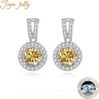 JoyceJelly 1CTTW Moissanit Diamant Ohrringe 925 Sterling Silber Ohrstecker Luxus Edlen Schmuck Für Frauen Großhandel Kostenloser Versand