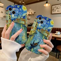 Van Gogh Style Venice Canal Shockproof Phone Case for Iphone 17 16 15 14 13 12 11 Pro Max/Mini Anti-Scratch Premium Soft Cover