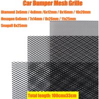 100x33cm Aluminium Racing Car Bumper Grille Grill Mesh Net Vent BlackTuning Universal Protector Caravan Camper Home Garden