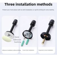 Wall Mounted Stainless Steel Door Stopper Rubber Holder And Catch Floor Fitting with Screws for Home Bedroom Door Protection