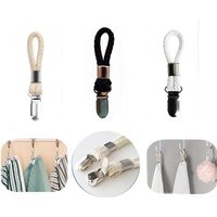 Bathroom Towel Clips Braided Multipurpose Cloth Hanger Cotton Loop Towel Clip Metal Clamp Kitchen Home Storage Organizer