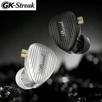 GK Streak Wired HiFi Earphones KUN Dynamic Driver Micro Planar Tweeter Dual Driver Full Frequency Sound For Audiophiles Gift