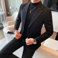 High Quality Line design Luxury Men's Suit Coats Fashion Business Casual Two Buttons Formal Social Wedding Party Suit Jacket