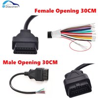 Best Quality OBD2 Male Female Plug OBD2 30cm 16Pin Connector OBD2 Cable Adaptor OBD2 Connector J1962 OBD2 Connector