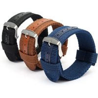 18mm 20mm 22mm 24mm Nylon Canvas Watch Bands Metal Pin Buckle Soft Leather Watch Strap Woven Sport Bracelet Smartwatch Wristbelt