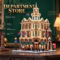 Street View MOC Bausteine Vintage Kaufhaus Architekturmodell Stadtbausatz Ausstellungs-Sammlung Spielzeug 2122 Teile