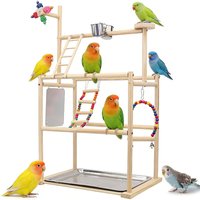 Parrot Station Stand Large Platform Stand Amusement Park Mirror Climbing Ladder Bite Toy Bird Station Stand Parrot Platform