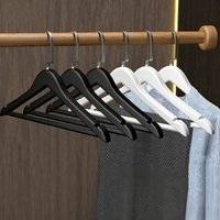 Solid Wood Clothes Hanger in White & Black, Wooden Trouser Skirt Clip Hanger, Premium Garment Display Hanger for Boutique Hotel