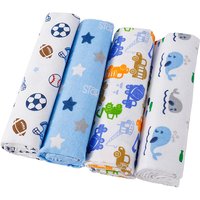 Baby flannel swaddle cloth 4pcs 76 * 76 newborn cloth baby products printed blanket