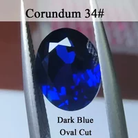 Corundum 34# Stone Deep Blue Color Oval Cut Multiple Sizes Available Gemstones for Diy Jewelry Making