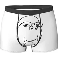 Boxer Underpants Shorts Smiling Wholesome Wojak Soyjak Panties Men Soft Underwear for Homme Man Boyfriend Gift