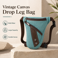Drop Leg Bag Vintage Thigh Pack Motorcycle Messenger Bag Canvas Cycle Shoulder Riding Waist Pack Multi Pocket Outdoor Gear