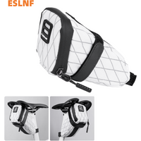 ESLNF White Series Portable Road Bicycle Saddle Bag Reflective MTB Rear Bag Rainproof Cycling Storage Bag Bike Accessories