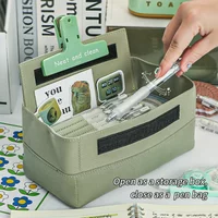 1PC Kawaii Large Capacity Pencil Case Creative Velcro Stationery Storage Bag Student Stationery Organizer School Supplies