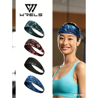 WRELS Sport Headbands Running Yoga Soft Elastic Hair Band Outdoor Sport Breathable Hairbands Men's and Women's Fitness Sweatband
