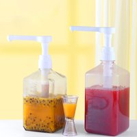 【Peace】1PC 1600ml Liquid Dispenser with Scale Coffee Syrup Bee Drip Bottle with Hydraulic Pump and Nozzle Head Honey Container